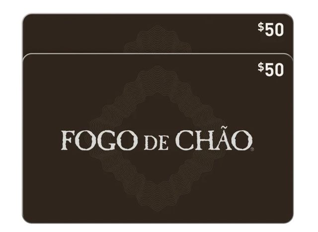 Fogo de Chao Βραζιλιάνικο Steakhouse Δύο εστιατόριο $ 50 κάρτες egift