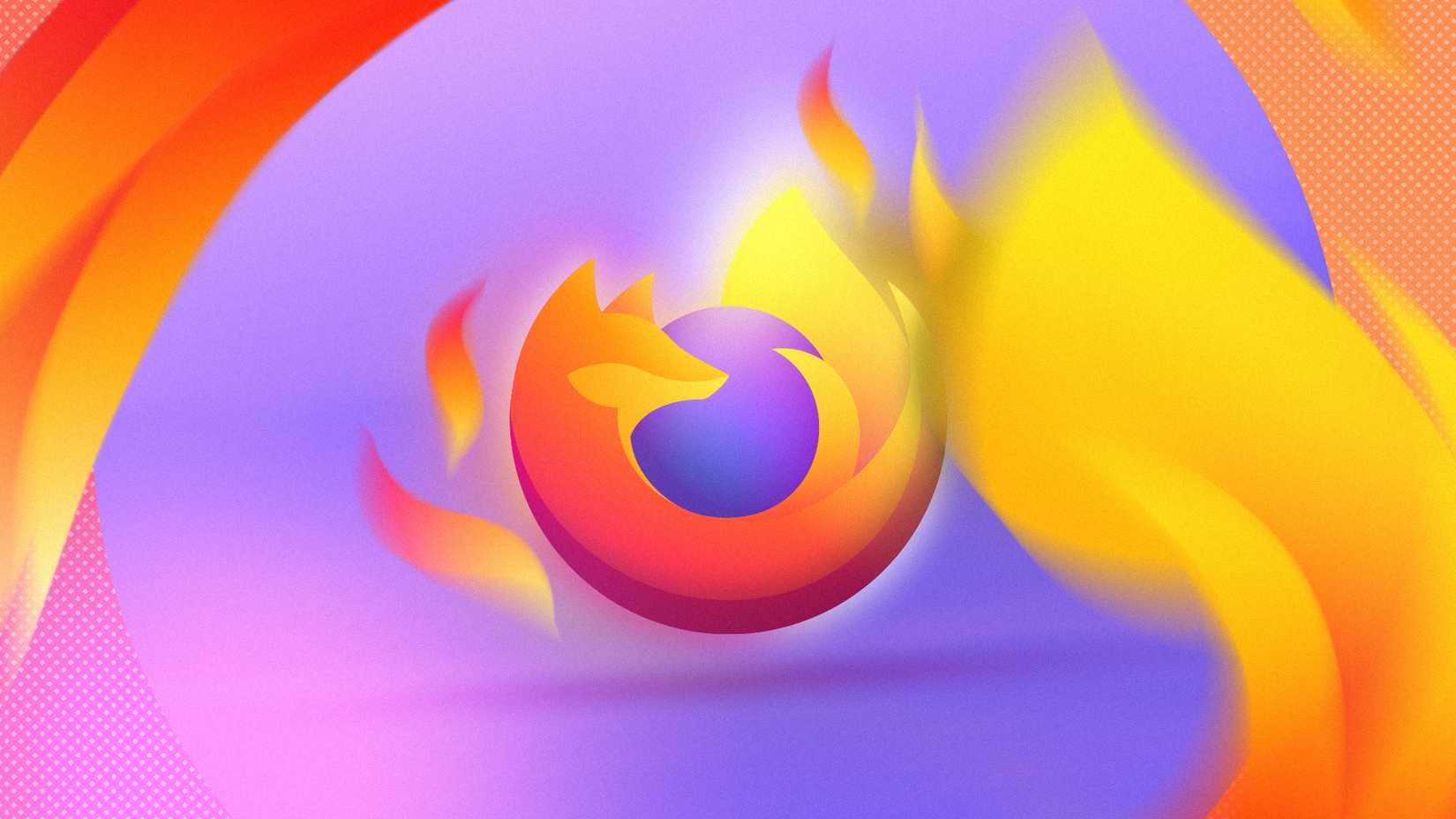 Το λογότυπο του Firefox στο κέντρο με πυρκαγιά που περιβάλλει την εικόνα.